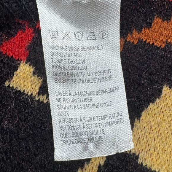 Farm Rio Geometric Patterned Cardigan Sweater - Black, Red, Brown - Picture 13 of 16